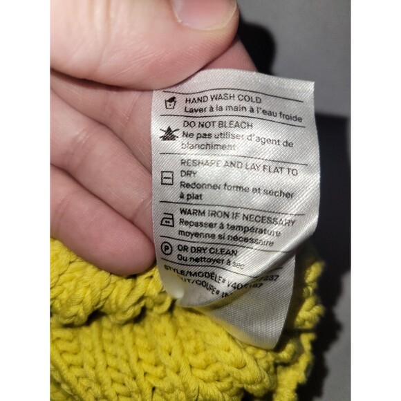 Vince Chunky Rib Sleeveless Thick Sweater Vest Yellow Womens Size XS Preppy - Picture 7 of 9